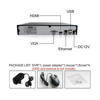 YiiSPO 4CH 5MP/8CH 4MP 16CH*5MP VRR H. 265 Drošības Tīkla Video Ierakstītājs 4K HDMI VRR IP VIDEONOVĒROŠANAS Kamera XMeye APP Hi3536D H. 264+
