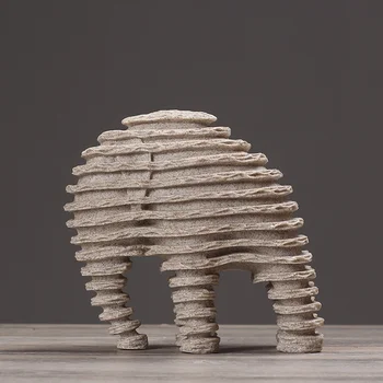 Mūsdienu Anotācija Ziloņu Skulptūras Sveķu Smilšakmens Zilonis Statuja, Ledus Laikmeta Dzīvniekiem Fosilā Mākslas Amatniecības Dekoru, Rotājumu Piederumi