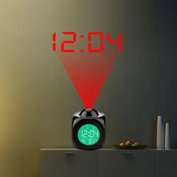 Radošā Uzmanību Projekcijas Digitālā Laika LCD Atlikt Pulkstenis Zvana Modinātājs Displeja Apgaismojums LED Projektors Mājas Taimeri L8B1