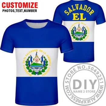 EL SALVADOR T Krekls Nosaukums Skaits Slv T-kreklu Foto Apģērba Izdrukāt Diy Bezmaksas Pielāgotus, Nav Izbalināt Nav Krekinga T Jersey Gadījuma