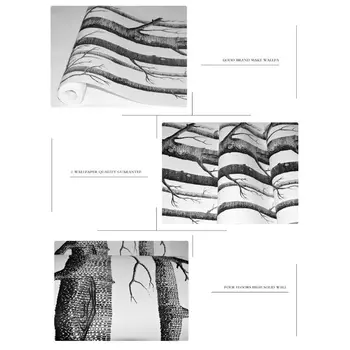 Melna Balta Bērza Koks Tapetes Mūsdienu Dizaina Roll Perlamutra Zemniecisks Meža Mežā Guļamistaba, Dzīvojamā Istaba Tapešu Mājas Apdares 10