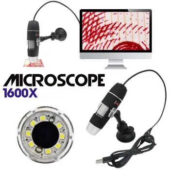 1600X 8 LED Digitālo Mikroskopu, USB Endoskopu Kameru, Mikroskopu, Metāla Bāzes Portatīvo Rokas Elektronisko Stereo Pincetes Palielinājumu