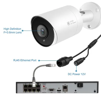 UniLook 8MP 4K Bullet POE IP Kamera, Ar SD Kartes Slots, Āra Drošības Kameru IP66 Hikvision Saderīgu Nakts Redzamības H. 265 ONVIF