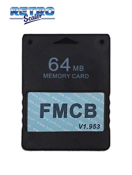 RetroScaler klasiskais melns (Classic Black Free McBoot v1.953 8MB/16 MB/32MB/64MB Atmiņas Karte PS2 Konsoles