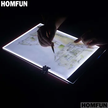 HOMFUN Ultrathin 3.5 mm A4 LED Gaismas Pad Tablet Attiecas uz ES/UK/AU/US/USB Spraudni Dimanta Izšūšanas darbi ar Dimanta Glezna Krustdūrienā