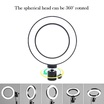 16/26cm Aptumšojami LED Ring Light Youtobe Fotogrāfija 3200-5500k Foto Studija Tālruņa Video USB Spraudni tiešraidi Selfie Gredzenu Lampas