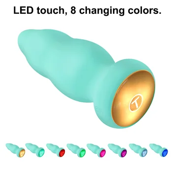G Spot Vibrators, Dildo Sievietēm LED Touch 8 Krāsas Izmaiņas, Prostatas Masāža, Anālais Plug Valkājamas Vibrators Erotiska Seksa Rotaļlietas Sievietēm