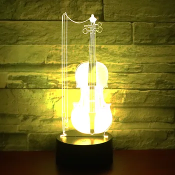 3D LED Nakts Gaisma Čellam Violoncello Mūziku ar 7 Krāsas, Gaismas, Mājas Apdare, Lampas Pārsteidzošs Vizualizācijas Optiskā Ilūzija