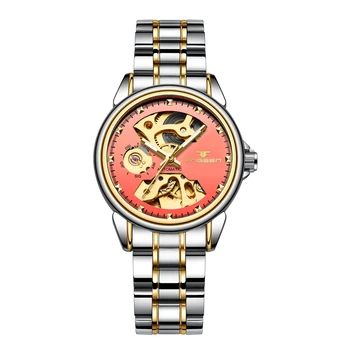 FNGEEN Luksusa Zīmolu Sieviešu Pulksteņi, Automātisko, Mehāniskās Skatīties Dāmas Tērauda Karkass Antīko Sieviešu Kleita rokas Pulkstenis reloj mujer