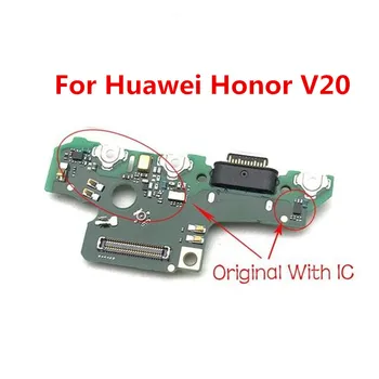 1x Oriģinālā Dock Savienotājs Mikro USB Lādētāju, Lādēšanas Portu Flex Kabelis Mikrofona Kuģa, Huawei Honor V20