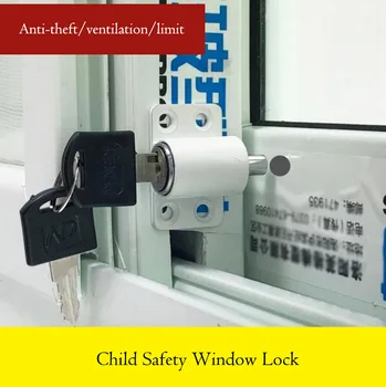 Bērnu Drošības Loga slēdzis Ar Atslēgām, Alumīnija Sakausējumu, Bīdāmās Ierobežot Slēdzenes Restriktoru, Anti-theft Ievadījis piekaramo atslēgu, Logu Drošības Slēdzene