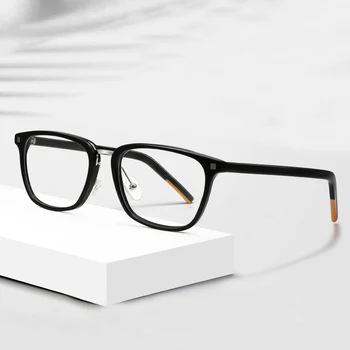 Klasiskās Suqare Optiskās Brilles, Rāmis Vīriešu, Sieviešu, Tuvredzība, Recepšu Brilles Hand-Made Retro Acetāts Black Lasīšanas Brilles