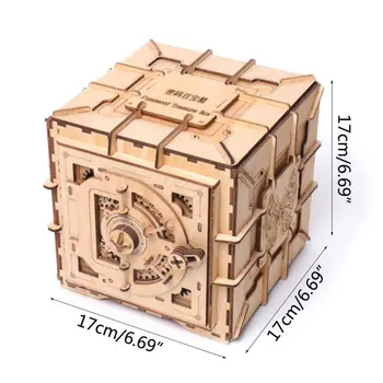 3D Koka Puzles Paroli, Dārgumu Kaste Mehāniskās Puzzle DIY Samontēti Modelis Valentīna Diena Dāvanas