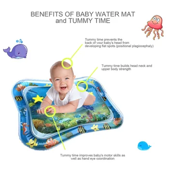 Piepūšamie Bērnu Ūdens Paklājiņš Zīdaiņu Vēders Laiks Playmat Toddler Jautru Aktivitāti, rotaļu Centru Sensoro Stimulāciju motoriku