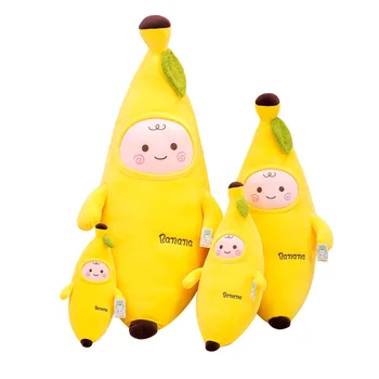 90cm Milzu Jaunu Cute Karikatūra Banānu Spilvens Plīša Pildījumu Rotaļlieta Radošo Augļu Spilvenu Mājas Apdare Dzimšanas dienas Dāvana Bērniem