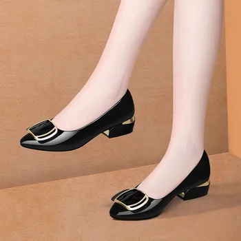 Dizaineru Sieviešu Sūkņi Jaunas Kurpes ar Zemu Papēdi OLA Biroja Dāma Norādīja Toe Rudens Sūkņi Apavi Zapatos Mujer Izmērs 35-41