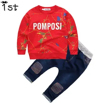 Zēniem Zīdaiņu Apģērbu Komplekts Rudens garām Piedurknēm Top Bikses, Bērnu Apģērbs, Uzvalki Zēniem Ikdienas Tērps