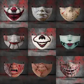 Joker Maskas Modes Romāns Briesmīgs Pieaugušo Iespiesti Muti Aptver Smieklīgi Halloween Puse Cospaly Maska Atkārtoti Mazgāt Muti-purns