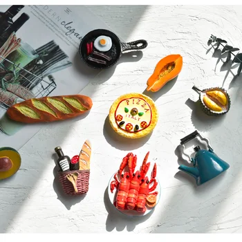 Ziemeļvalstu ins bionisko pārtikas ledusskapis ielīmējiet magnetic personības radošo cute karikatūra 3d dekoratīvi apdares magnētisko magnēti