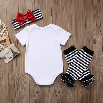 Citgeett jaundzimušais Meitenes apģērbu komplekts ESPN un Chill ar Mans Tētis Romper Jumpsuit Kāju Sildītāji Galvu Apģērbs
