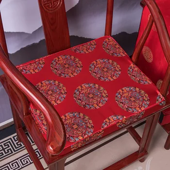 Tradicionālā Ķīniešu Stilā Krēsla spilvenu sūklis Dīvāna Spilvenu Koka Sarkana Sēdekļa Sūklis Var Mazgāt Mājās, Mīksts Sēdeklis / Spilvenu Atpakaļ