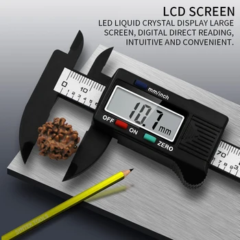 0-150mm LCD Ciparu Elektronisko Oglekļa Šķiedras Vernier Suportu 6 collu Platums Mikrometru Valdnieks Suportiem Mērīšanas Rīks