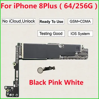 64GB/256 GB iPhone 8 Plus Mātesplati Ar /bez Touch id Sākotnējā Mainboard Atslēgt iCloud Loģikas plates