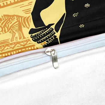 Āfrikas Gultas Komplekts Karalis Cilvēki, Sieviete Duvet Cover Set Home Textiles Dzeltena Fona Gultasveļa 3-Piece