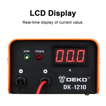 DEKO DK1210 Pilnībā Automātiska 12V 10A 3 Posmos Auto Akumulatora Lādētāju Smart Ātri Jauda Uzlādes Ir Trīskāršā Aizsardzība Ar LCD Displeju