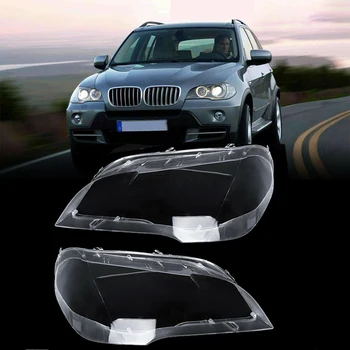 Auto Notīrīt Priekšējo Objektīva Vāciņu Nomaiņa Lukturu Galvas Gaismas Lampas Korpusa Vāks-BMW X5 E70 2008. - 2013. gadam
