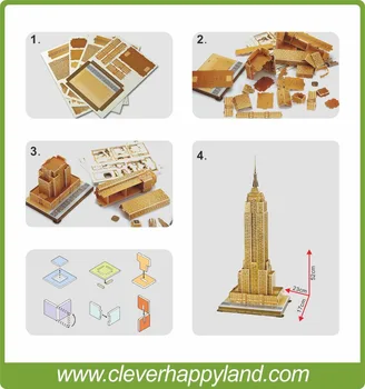 Karstā pārdošanas augstums kvalitātes 3d puzzle diy rotaļlietas pieaugušajiem vairumtirdzniecības Empire State Building