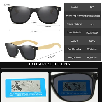 Ir 2021. modes Polarizētās Vīrieši Sievietes Stikla Bambusa Saulesbrilles Retro Dabīgā Koka Saulesbrilles koka Rāmja, Roku darbs ēnā oculos de sol
