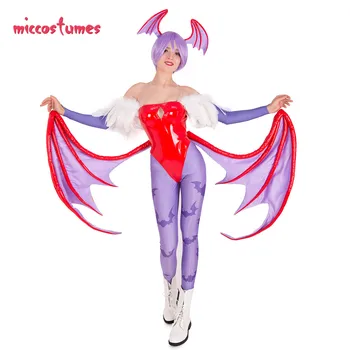 Lilith Cosplay Kostīms ar Spārniem Kopums Sieviete Halloween Apģērbs