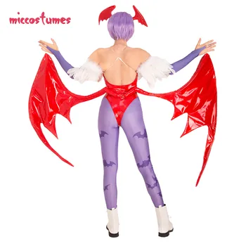 Lilith Cosplay Kostīms ar Spārniem Kopums Sieviete Halloween Apģērbs