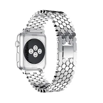 Luksusa Nerūsējošā Tērauda Metāla Grupa Siksnu Apple Skatīties 4/3/2/1/5 42/40/38/44mm Aproce Plaukstas Watchbands par iWatch Piederumi
