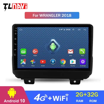 4G Lte 2G RAM 1Jeep Wrangler 4 JL 2018 2019 Auto Radio Multimediju Video Atskaņotājs Navigācija GPS Android 10