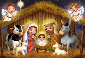 Mehofond Kristiešu Jēzus Dzimšanas Aina Fons Ziemassvētku Kristus Dzimšanas Puse Aitu Vinila Fotogrāfijas Fona Foto Studija Photocall