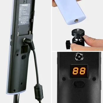 YONGNUO YN360S 5500K Rokas Ledus Stick Grims LED Video Gaisma+NP-F550 Akumulatora Lādētājs Photographyic Lampas Phone Kontrole