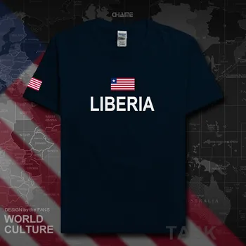 Libērijas Libērijas t krekls modes 2017 jersey tauta komanda, kokvilnas t-krekls, sporta zāles apģērbs, t-veida, valsts, sporta t LR LBR
