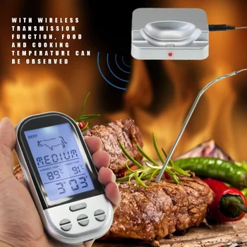 Gaļas Termometru Bluetooth LCD Ciparu Zondes Tālvadības Bezvadu BBQ Grils Virtuves Termometrs Mājās, Gatavošanas Rīki ar Taimeri Signalizācija