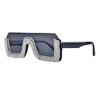 Luksusa Zīmolu Dizainera Saulesbrilles Sieviešu 2019 Kristāla Vīriešu Diamond Laukumā Rhinestone Saules Brilles Brilles Sieviešu Vīriešu UV400