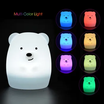Lācis, Suns, Pērtiķis Fox LED Nakts Gaisma Touch Sensors, Tālvadības pults, Taimeris RGB USB Lādējamu Silikona Dzīvnieku Lampas Bērnu