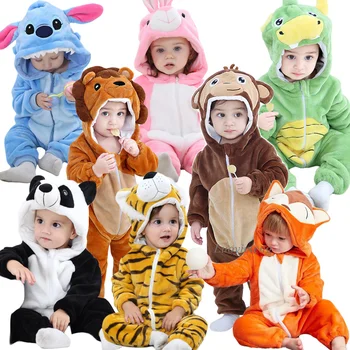 Jaundzimušo Bērnu Kombinezonus Kigurumi Zēnu, Meiteņu Pidžamu Dzīvnieku Karikatūra Romper Kapuci Pyjama Lauva, Pērtiķis Kostīmi Toddler Cosplay Drēbes