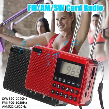 Portatīvo FM AM SW Pilnā Band Dual Antenu Radio U Diska TF Kartes MP3 Mūzikas Atskaņotājs