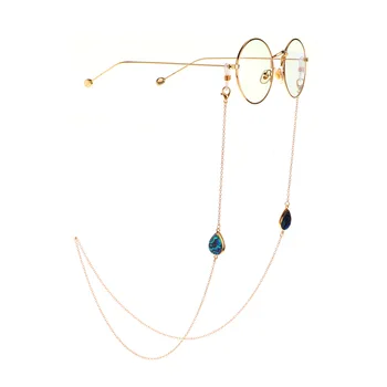 2020 Vienkārši hand-made Zils Akmens Ūdens Piliens Šarmu, briļļu ķēdes modes bez slīdēšanas briļļu virves, ar virvi brilles piederumi