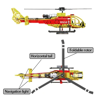 663pcs Pilsētas Policijas Militāro Mazās Antilopes Helikopters Celtniecības Bloki Mehāniskās Helikopteru Ķieģeļi Rotaļlietas Zēniem